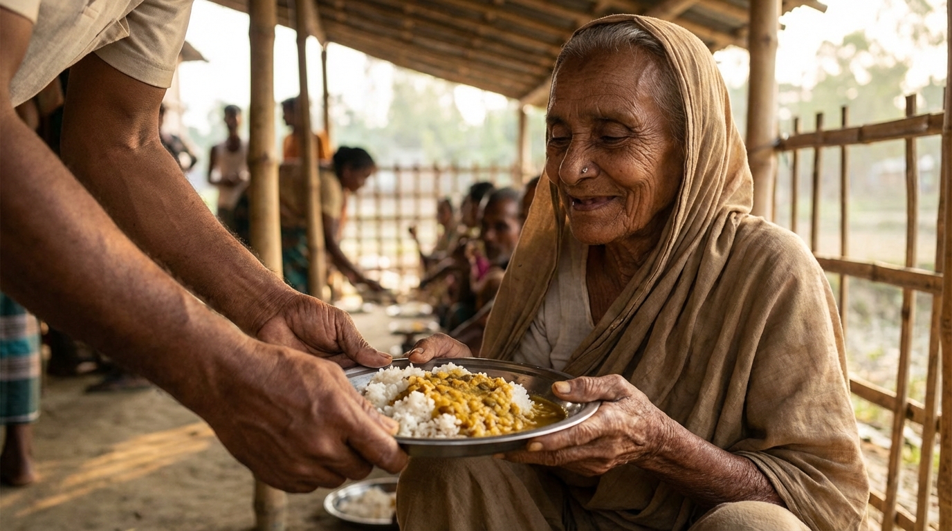 Food being served to those in need